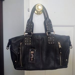 Black Pebbled Leather Tignanello Bag